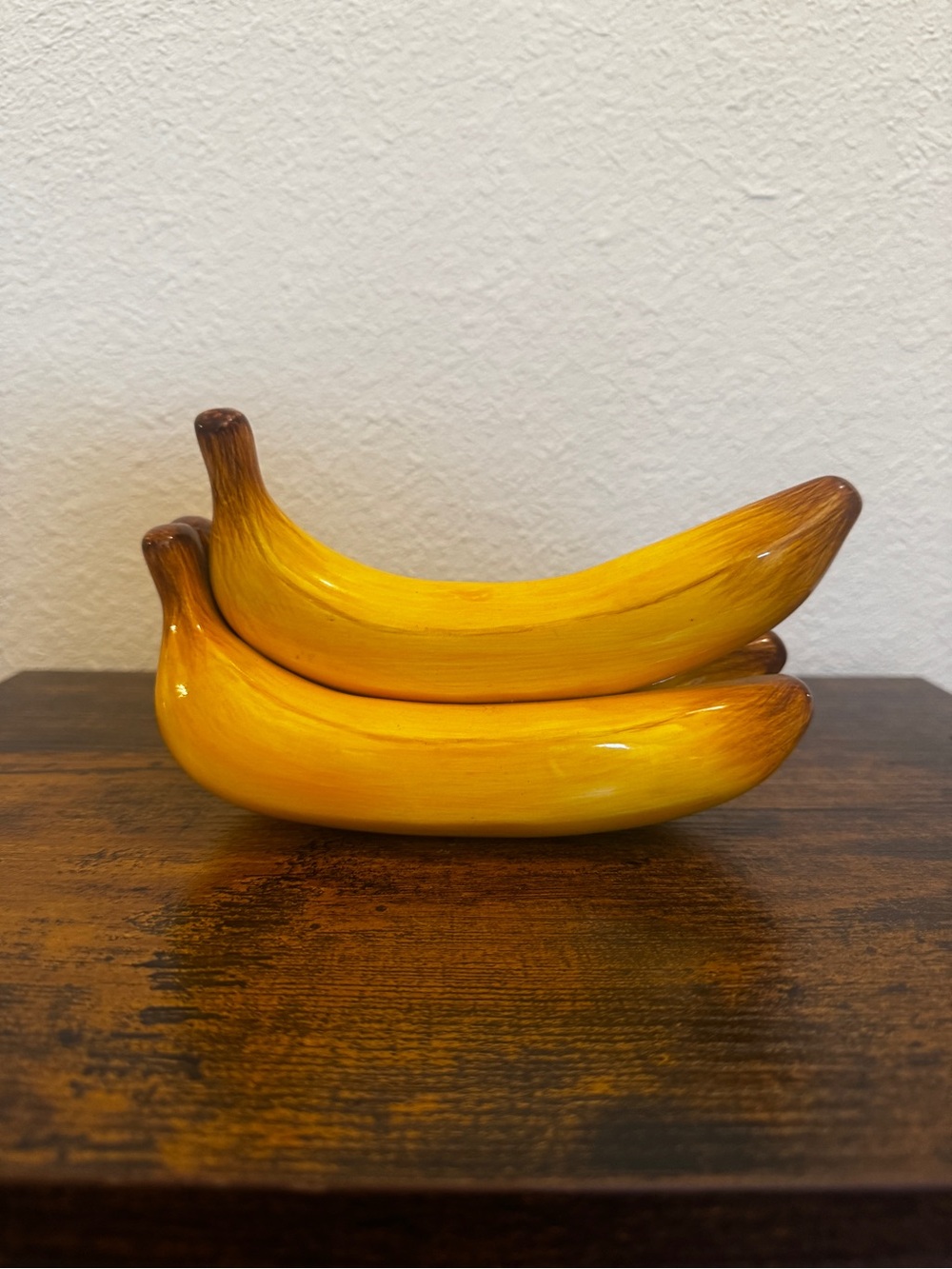 Vintage Style Eyes by Baum Bros Ceramic Banana Bunch Figurine Cottagecore Decor